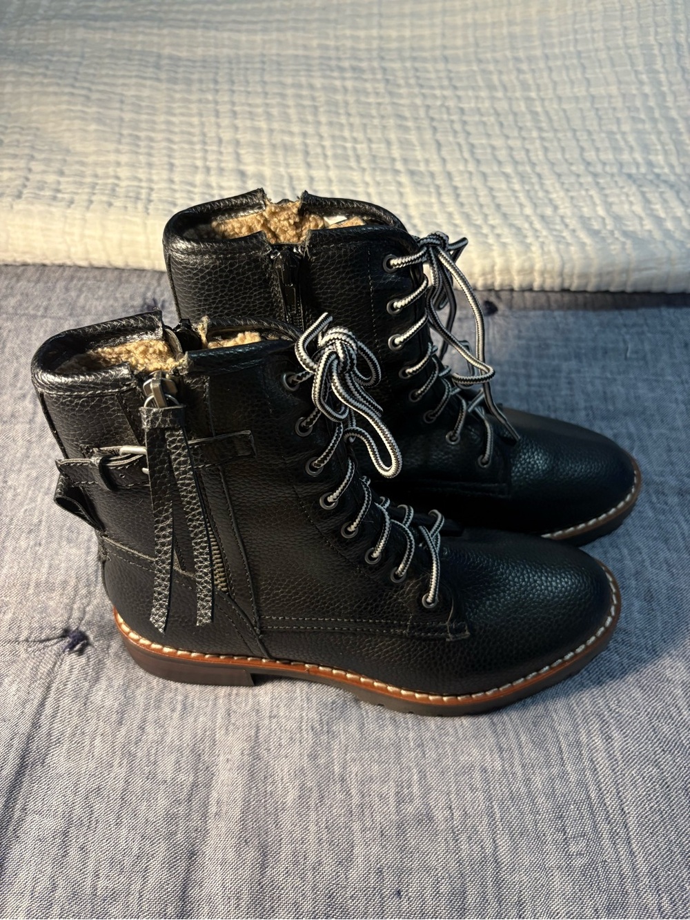 Kensie Weslie Black Combat Boots Women’s size 6.5